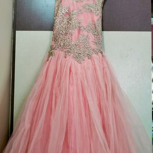 Pink Gown With Beautiful Embroidery