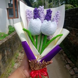 Crochet Levender And Tulip 🌷 BOUQUET