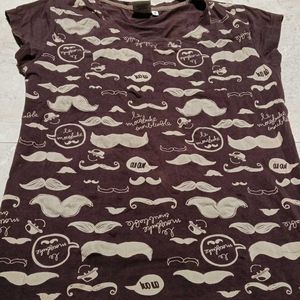 SmileyWorld Moustache Print Tshirt