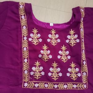 Beautiful Purple Georgette Niyracut Kurti