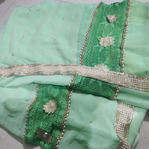 Sparkling Pearl Border Saree