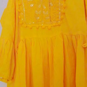 Yellow Peplom Kurti