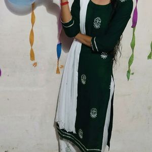 Green Kurti And Palazo For Girls