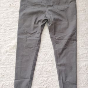 Grey Mid-Waist Trousers.