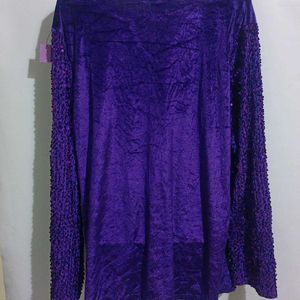 PLUS SIZE PURPLE VELVET TOP