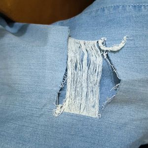 Denim Chapri Ripped Design