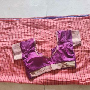 Irkal/ Checked Saree With Blouse