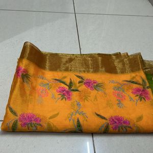 NEW YELLOW WOMEN SAREE