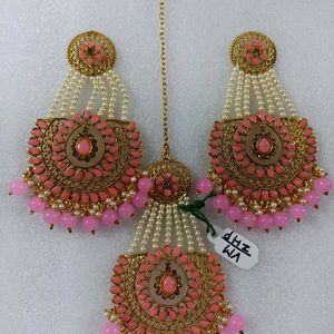 Ethnic Earring Set With Maang Tikka