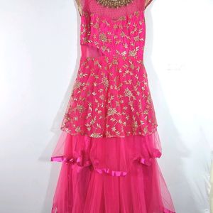 Pink Embroidered Gown (Women's)