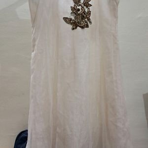 White Net Design  Kurti