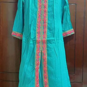 Teal And Pink Combination Kurta