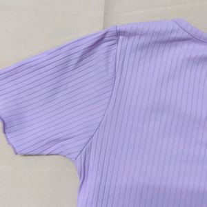 Lavender Fitted Crop Top