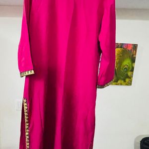 🎉Offer Accepted 🎉Pink Solid Kurta With Trouser