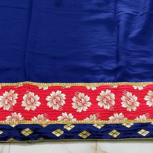 😍♥️Beautiful Red Blue Saree😍♥️