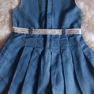 Denim Frock For Girls