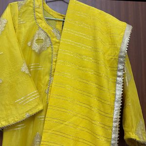 Women Yellow Palazzo Suit