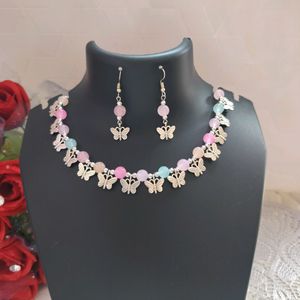 Beautiful Butterfly Pastel Colour Necklace Sets