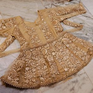 Beautiful Golden Chauli With Embroidery Work