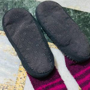 Warm Flip Flops With Socks Attached