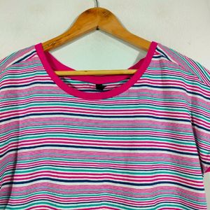 Multi Color Striped Casual Top