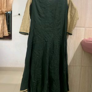 Dark Green Simple Anarkali Kurta