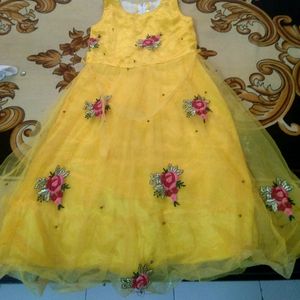 Yellow Frock With Shrug