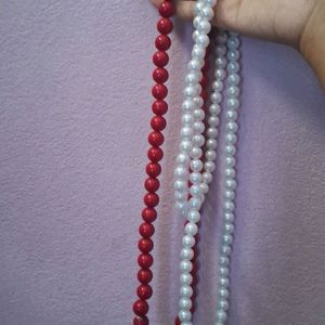 Necklaces White And Red
