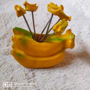 Artificial Fruit Shaped Mini Forks (Banana)