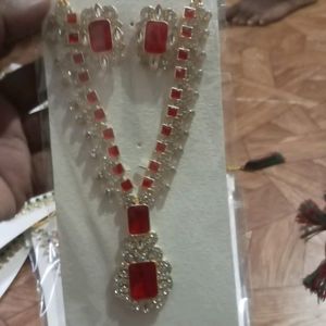 Fancy AD mala Set With Earring