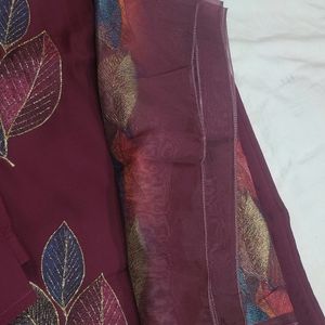 Dola Silk Suit With Organza Dupatta