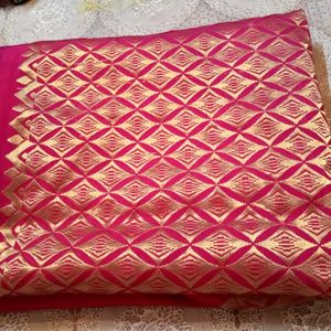 Soft Pink Banarasi Silk Saree