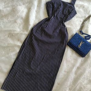 Striped Bodycon Dress With Pockets
