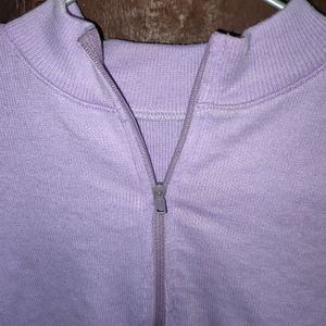 Lavender Zipped Crop Top