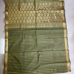 Olive Green Saree