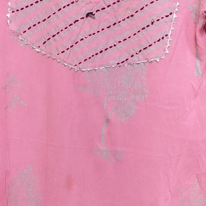 Pink Colour Sharara kurta Set For Girl