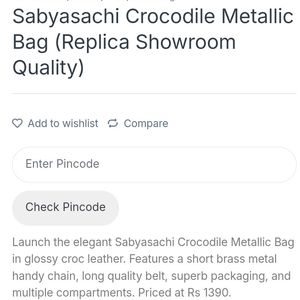 Price Drop Sabyasachi Gold leather Croco sling