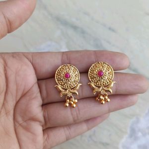 Gold Plated Traditional Studs For Women And Girls