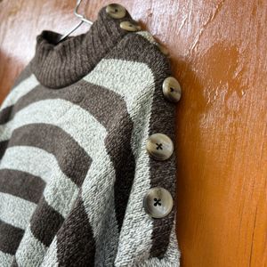 Korean Brown Stripped Sweater