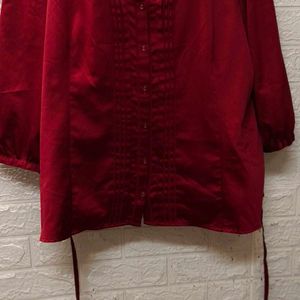 Satin Red Formal Top