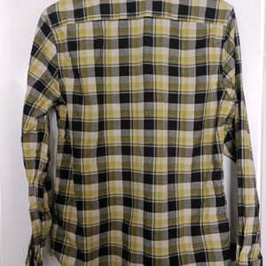 Peter England Black Green Check Shirt 40 Size