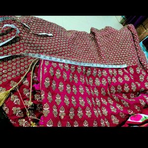 Beautiful Rani pink heavy bridal lehenga