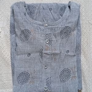 Gray Nayra Cut Daily Wear Kurti