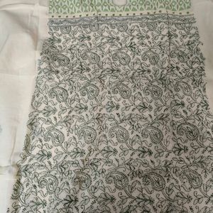 Lemon Green Dress Material With Dupatta