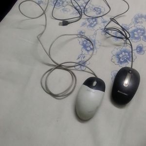 2 Original Lenovo Long Wired Mouse