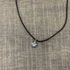 blue gem star cord necklace