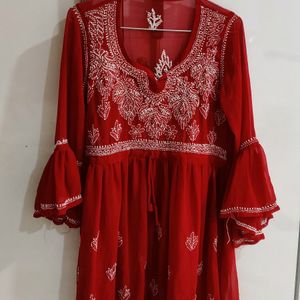 Short Chikankari Kurti