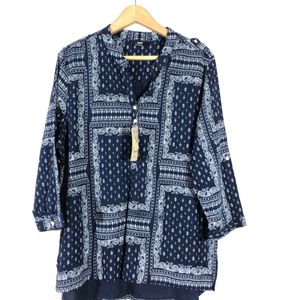 Navy Blue Printed Top(Women’s)