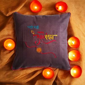 Rakhi Cushion Cover Embroidery