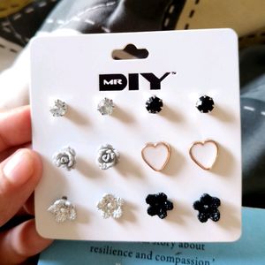Pack Of 6 Earrings (Studs)